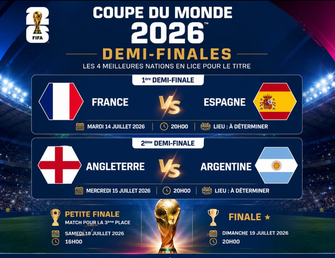 Les quatre demi-finalistes de la Coupe du Monde 2026 sont connus